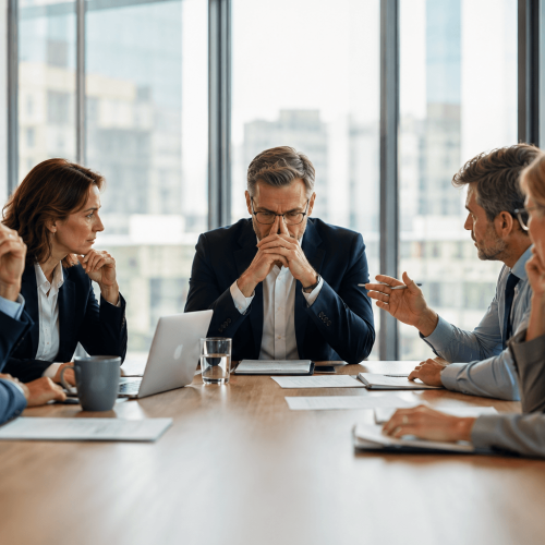 Comité de direction gérant la pression et le stress en entreprise, vers une performance durable